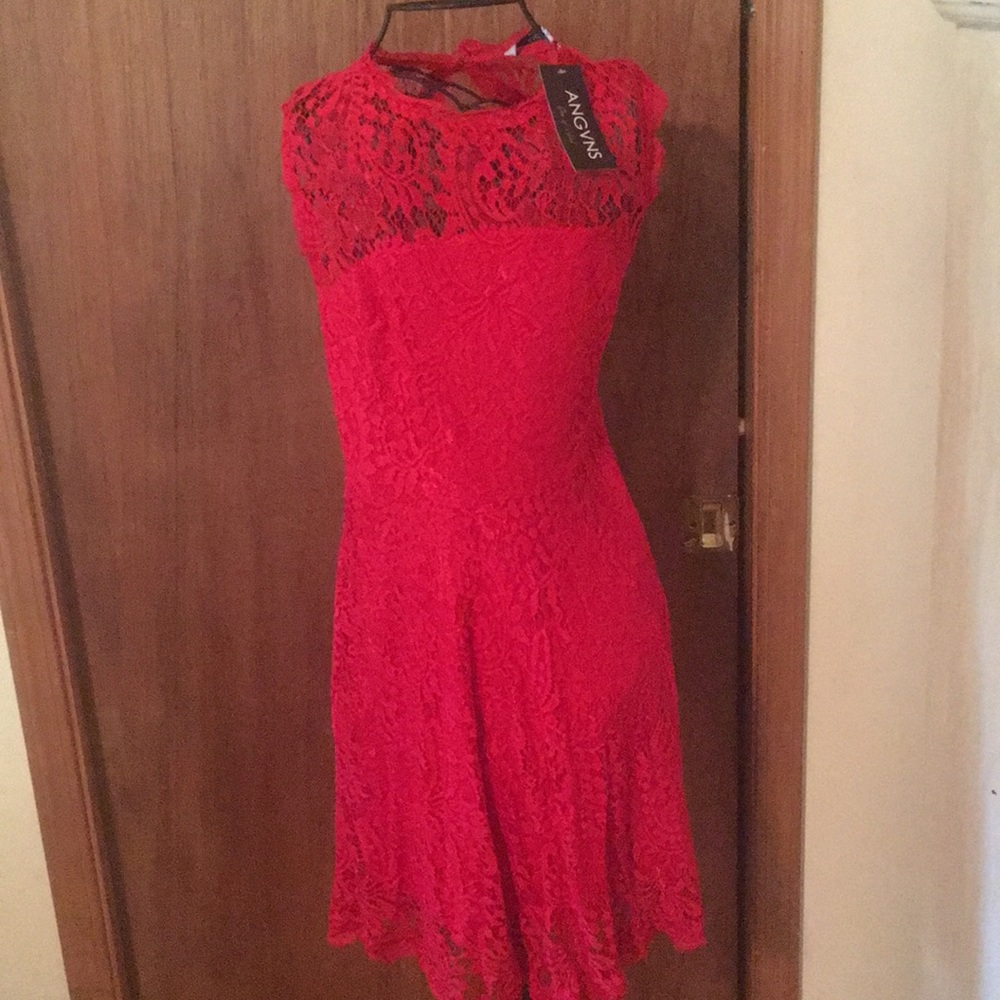 Red laced dress